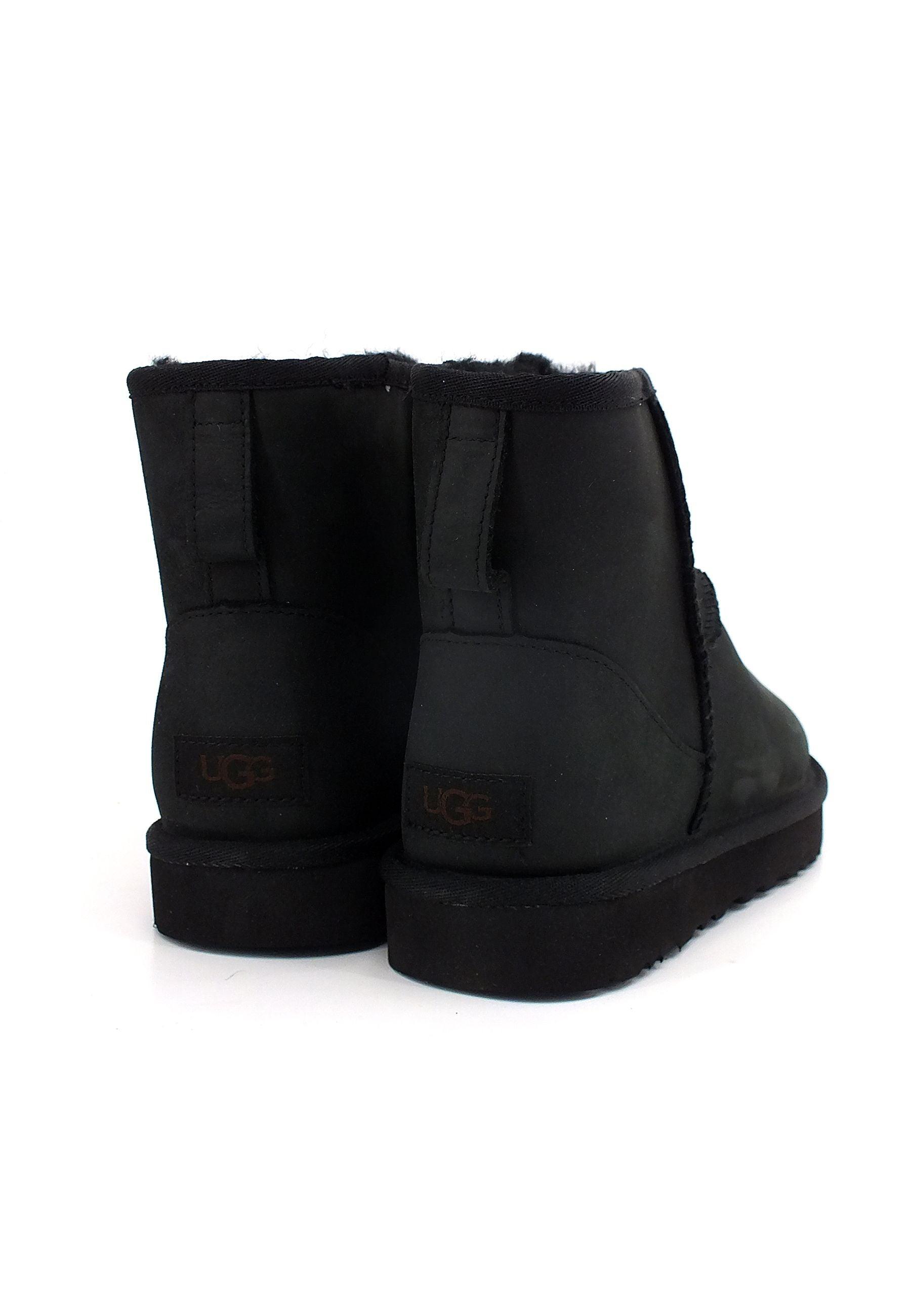 UGG Classic Mini Leather Stivaletto Pelle Donna Black W1016558 - Sandrini Calzature e Abbigliamento