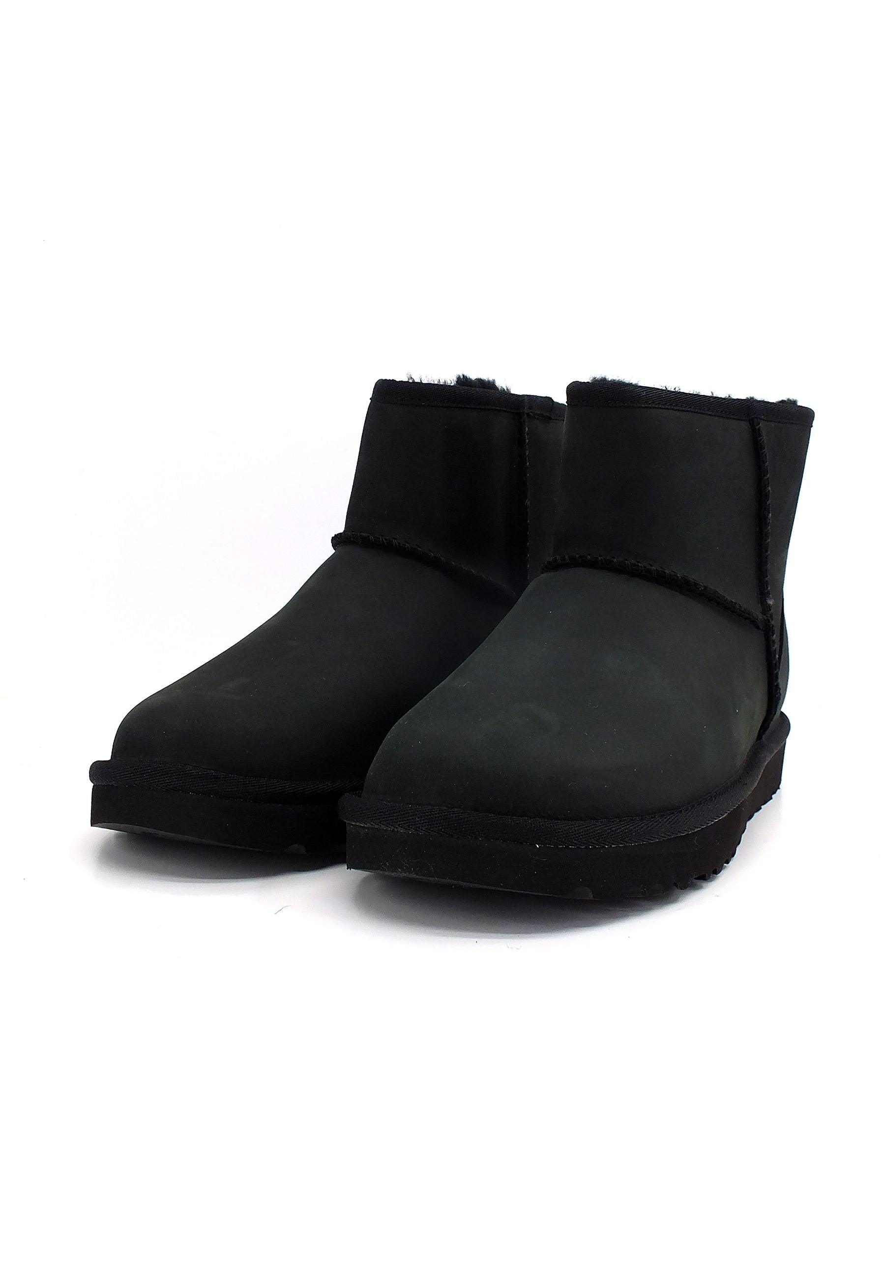 UGG Classic Mini Leather Stivaletto Pelle Donna Black W1016558 - Sandrini Calzature e Abbigliamento