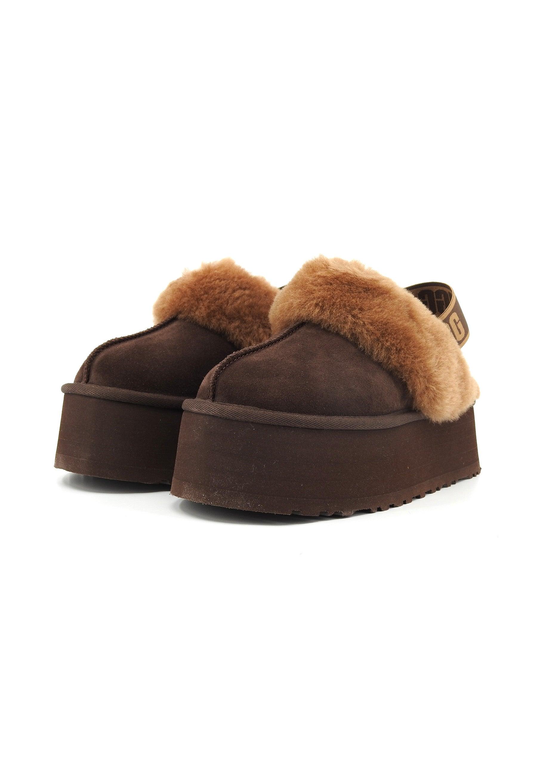 UGG Funkette Ciabatta Pelo Donna Burnt Cedar W1113474 - Sandrini Calzature e Abbigliamento