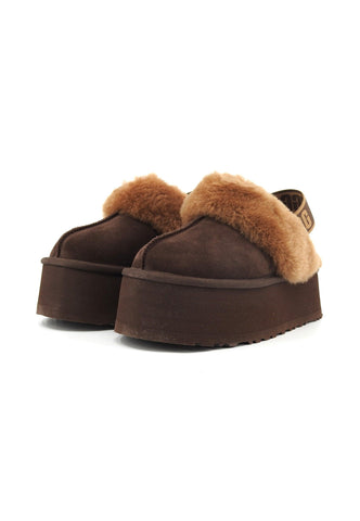 UGG Funkette Ciabatta Pelo Donna Burnt Cedar W1113474 - Sandrini Calzature e Abbigliamento