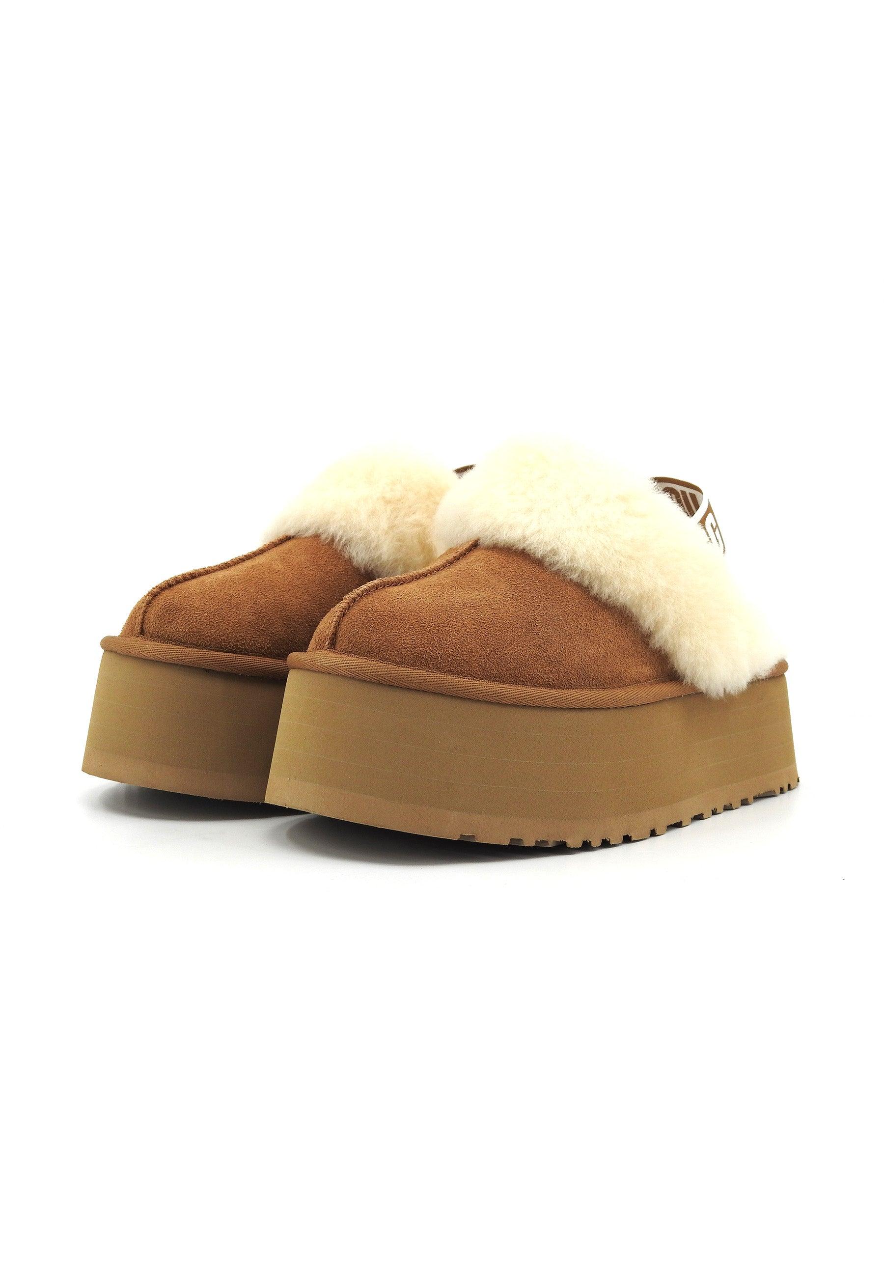 UGG Funkette Ciabatta Pelo Donna Chestnut W1113474 - Sandrini Calzature e Abbigliamento