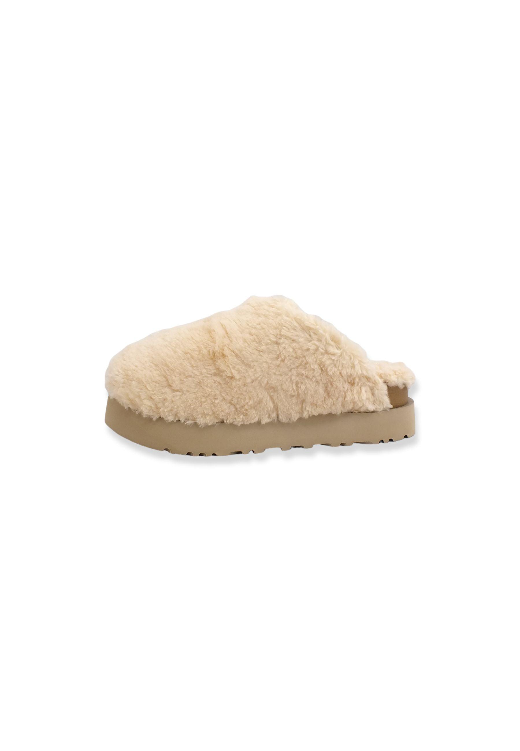 UGG Fuzz Sugar Slide Ciabatta Pelo Donna Beige Chestnut W1135132 - Sandrini Calzature e Abbigliamento
