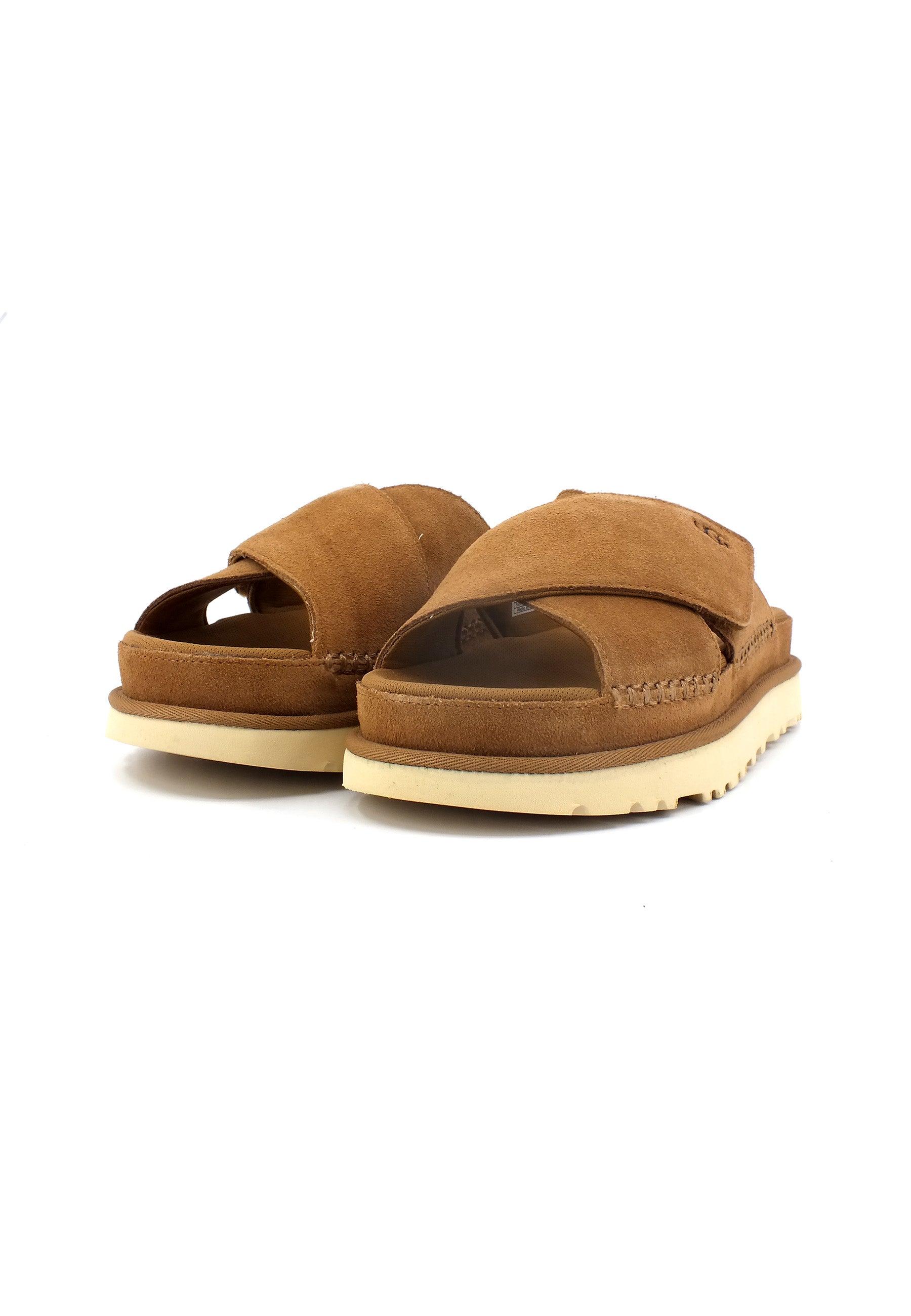 UGG Goldenstar Cross Slide Ciabatta Donna Chestnut W1137910 - Sandrini Calzature e Abbigliamento