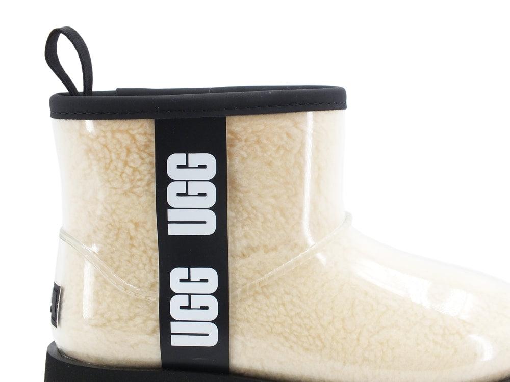 UGG Kids Classic Clear Mini II Stivaletto Pelo Natural Black K1112386K - Sandrini Calzature e Abbigliamento