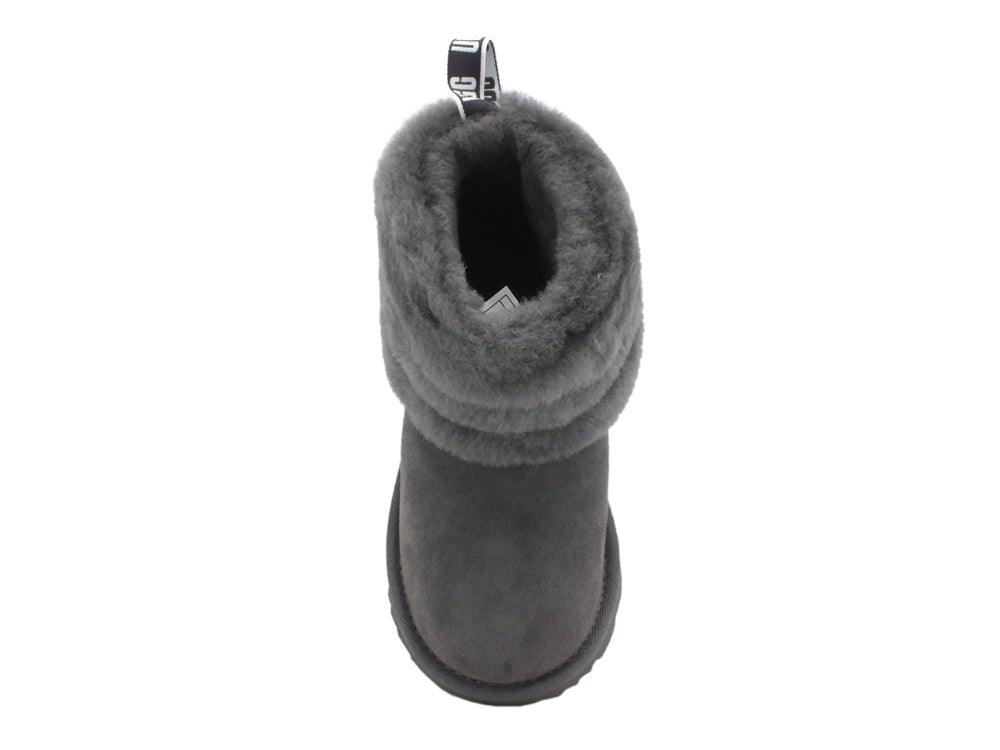 UGG T Fluff Mini Quilted Stivaletto Charcoal T1103612T - Sandrini Calzature e Abbigliamento