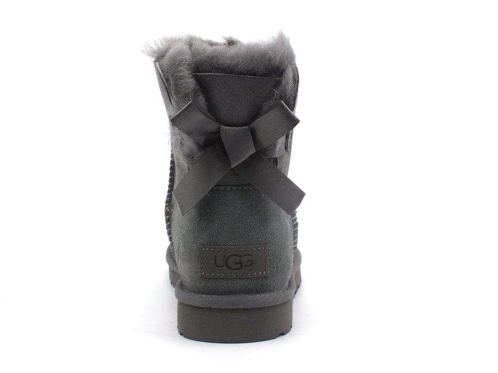 UGG W Classic Mini Bailey Bow II Stivaletto Pelo Grey W1016501 - Sandrini Calzature e Abbigliamento