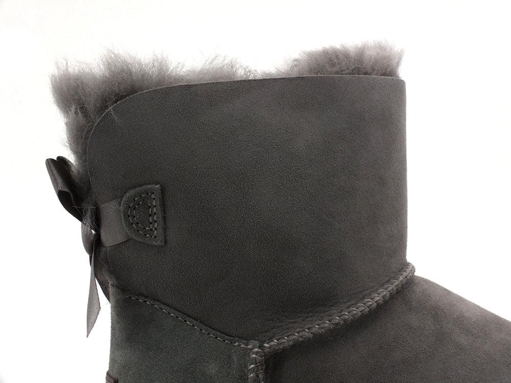 UGG W Classic Mini Bailey Bow II Stivaletto Pelo Grey W1016501 - Sandrini Calzature e Abbigliamento