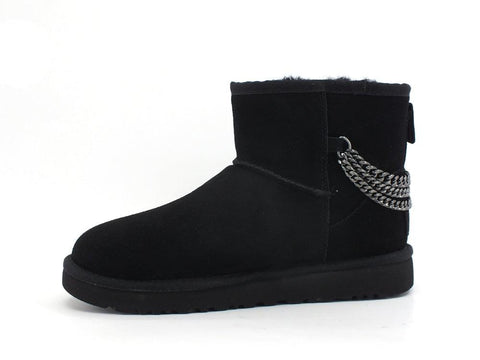 UGG W Classic Mini Chains Stivaletto Pelo Black W1123668 - Sandrini Calzature e Abbigliamento