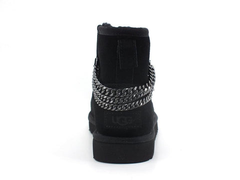 UGG W Classic Mini Chains Stivaletto Pelo Black W1123668 - Sandrini Calzature e Abbigliamento