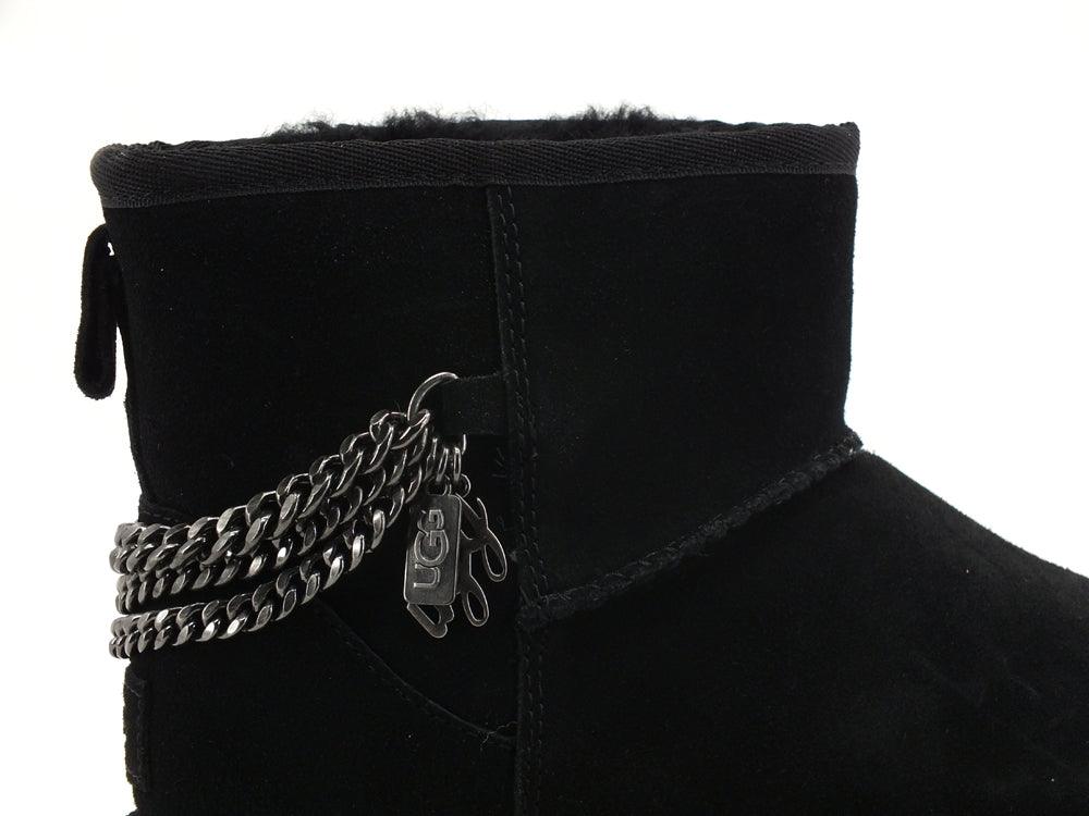 UGG W Classic Mini Chains Stivaletto Pelo Black W1123668 - Sandrini Calzature e Abbigliamento