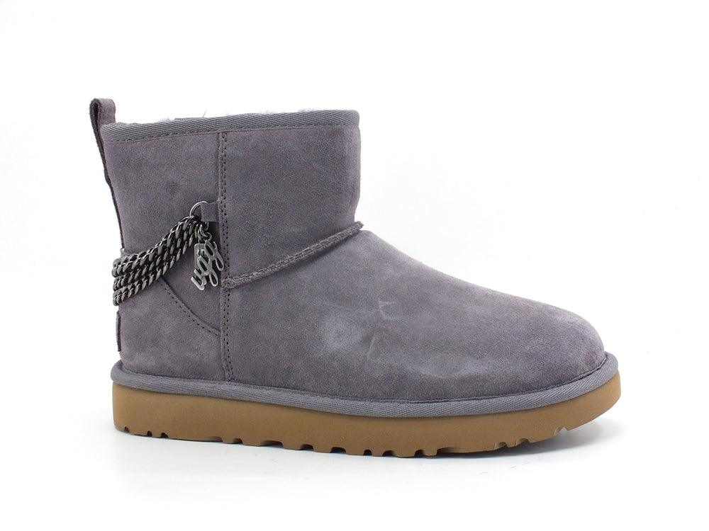 UGG W Classic Mini Chains Stivaletto Pelo Shade Grey W1123668 - Sandrini Calzature e Abbigliamento