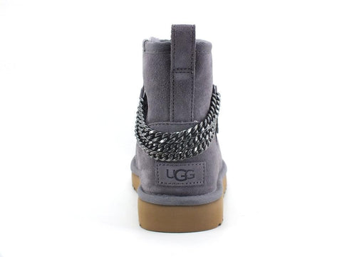 UGG W Classic Mini Chains Stivaletto Pelo Shade Grey W1123668 - Sandrini Calzature e Abbigliamento