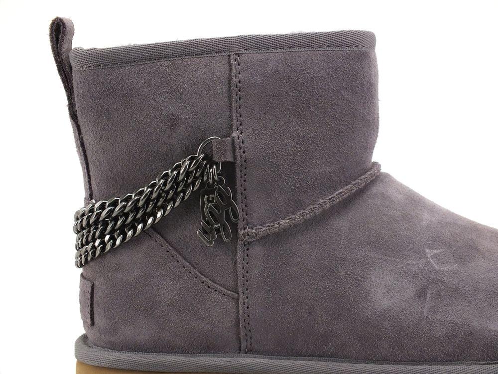 UGG W Classic Mini Chains Stivaletto Pelo Shade Grey W1123668 - Sandrini Calzature e Abbigliamento