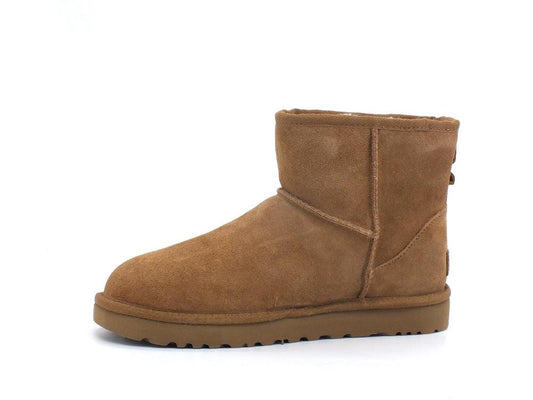 UGG W Classic Mini Slide Logo Stivaletto Pelo Chestnut W1122558 - Sandrini Calzature e Abbigliamento
