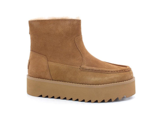 UGG W Classic Rising Hell Zip Stivaletto Platform Pelo Chestnut W1122514 - Sandrini Calzature e Abbigliamento