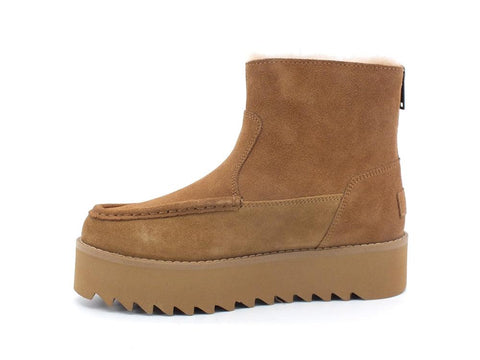UGG W Classic Rising Hell Zip Stivaletto Platform Pelo Chestnut W1122514 - Sandrini Calzature e Abbigliamento
