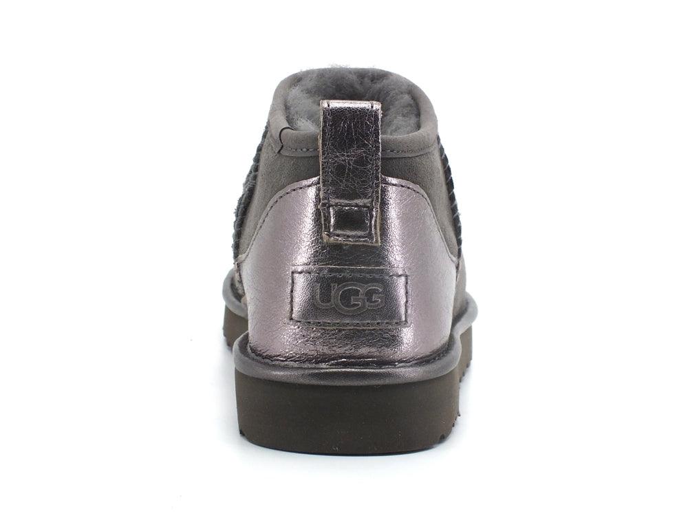 UGG W Classic Ultra Mini Shine Stivaletto Pelo Charcoal W1123634 - Sandrini Calzature e Abbigliamento
