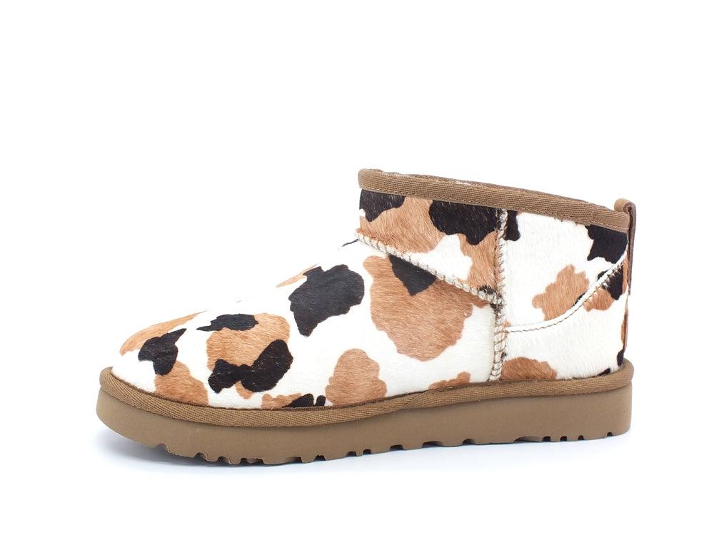 UGG W Classic Ultra Mini Stivaletto Cow Print Chestnut W1123630 - Sandrini Calzature e Abbigliamento