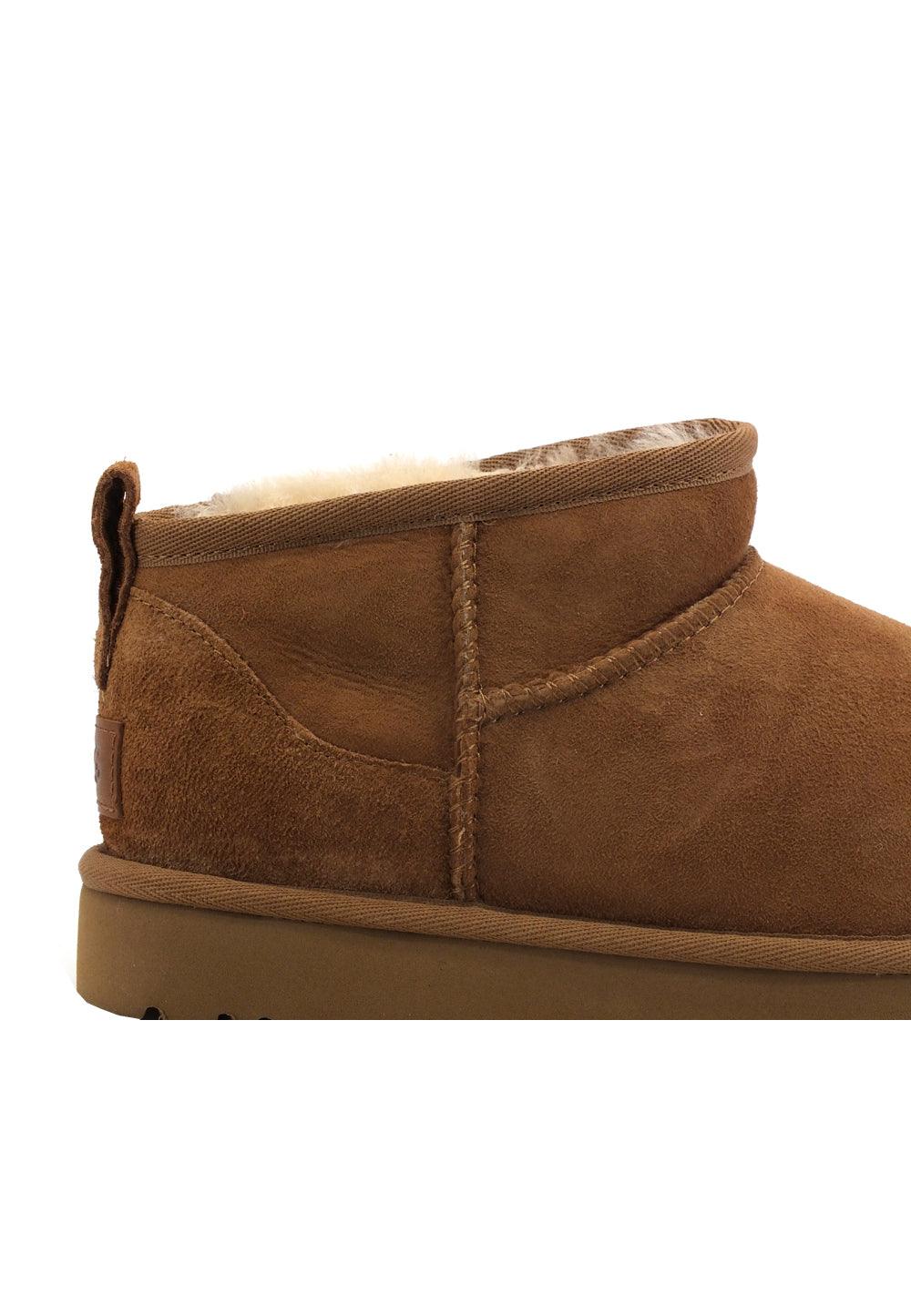 UGG W Classic Ultra Mini Stivaletto Pelo Donna Marrone Chestnut W1116109 - Sandrini Calzature e Abbigliamento