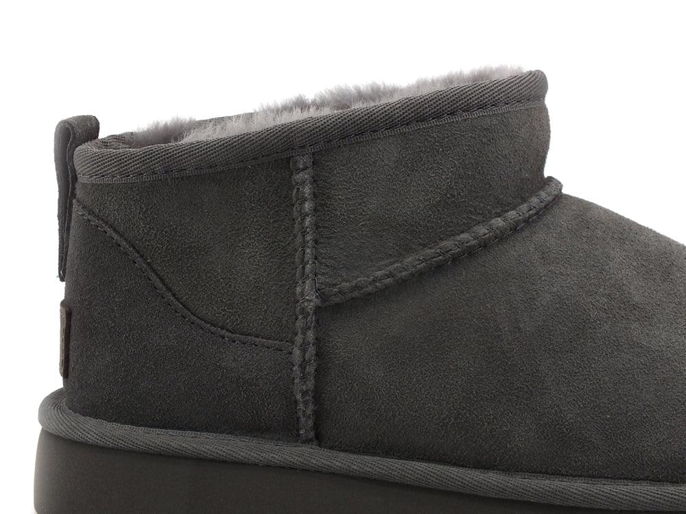 UGG W Classic Ultra Mini Stivaletto Pelo Grey W1116109 - Sandrini Calzature e Abbigliamento
