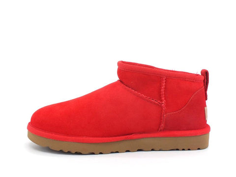 UGG W Classic Ultra Mini Stivaletto Pelo Ribbon Red W1116109 - Sandrini Calzature e Abbigliamento