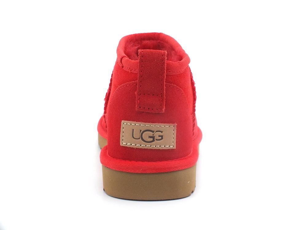 UGG W Classic Ultra Mini Stivaletto Pelo Ribbon Red W1116109 - Sandrini Calzature e Abbigliamento