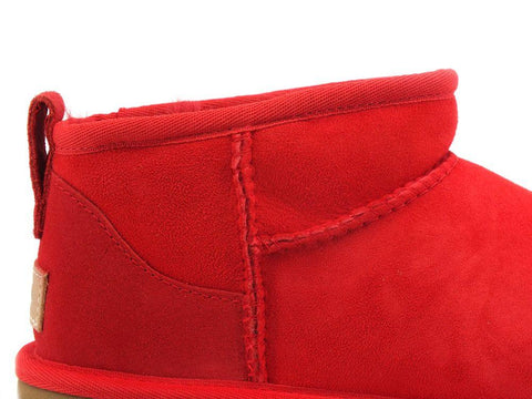 UGG W Classic Ultra Mini Stivaletto Pelo Ribbon Red W1116109 - Sandrini Calzature e Abbigliamento