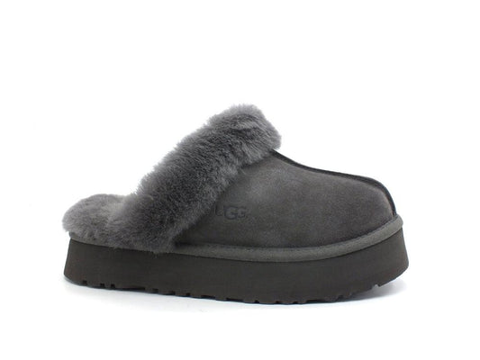 UGG W Disquette Ciabatta Slipper Charcoal W1122550 - Sandrini Calzature e Abbigliamento