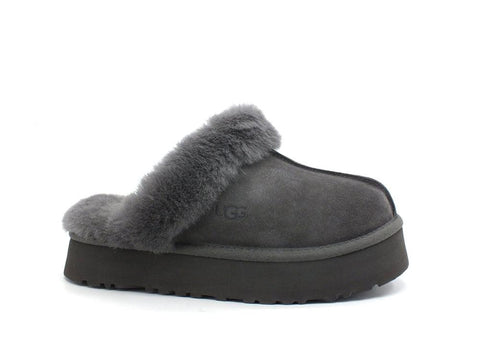UGG W Disquette Ciabatta Slipper Charcoal W1122550 - Sandrini Calzature e Abbigliamento