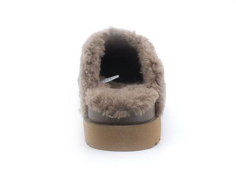UGG W Fuzz Sugar Slide Ciabatta Pelo Hickory W1121634 - Sandrini Calzature e Abbigliamento