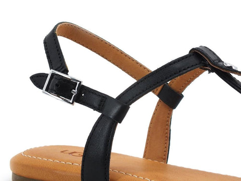 UGG W Madeena Sandalo Donna Black Leather W1119759 - Sandrini Calzature e Abbigliamento
