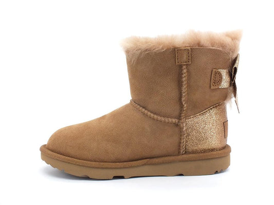 UGG W Mini Bailey Bow Glitz Kids Stivaletto Pelo Fiocco Chestnut T1123617T - Sandrini Calzature e Abbigliamento