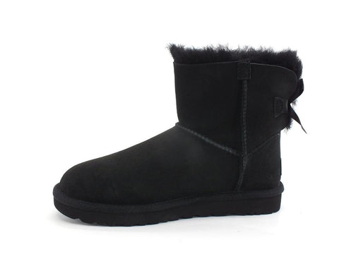 UGG W Mini Bailey Bow II Stivaletto Pelo Black W1016501 - Sandrini Calzature e Abbigliamento