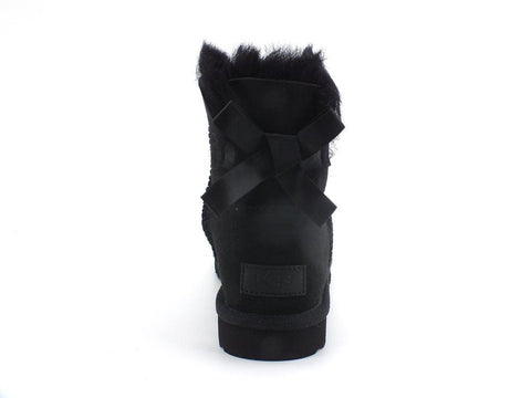 UGG W Mini Bailey Bow II Stivaletto Pelo Black W1016501 - Sandrini Calzature e Abbigliamento