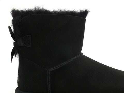 UGG W Mini Bailey Bow II Stivaletto Pelo Black W1016501 - Sandrini Calzature e Abbigliamento