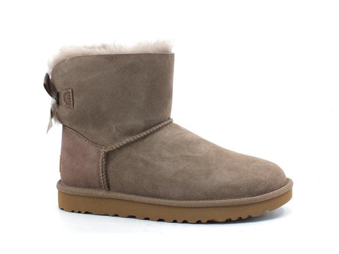 UGG W Mini Bailey Bow II Stivaletto Pelo Caribou W1016501 - Sandrini Calzature e Abbigliamento