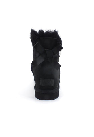UGG W Mini Bailey Bow II Stivaletto Pelo Donna Black W1016501 - Sandrini Calzature e Abbigliamento