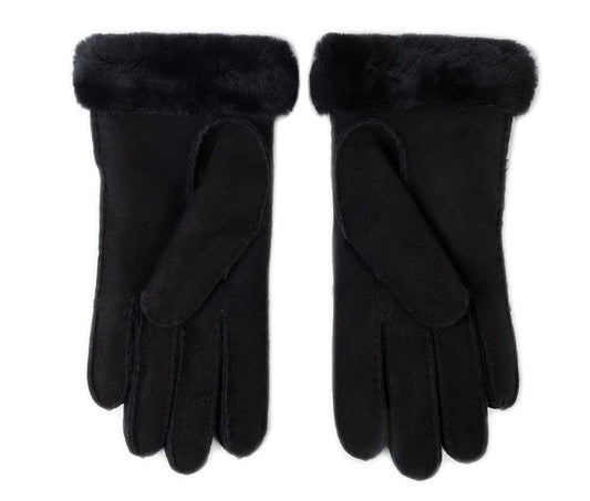 UGG W Sheepskin Logo Glove Guanti Black 18691 - Sandrini Calzature e Abbigliamento