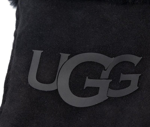 UGG W Sheepskin Logo Glove Guanti Black 18691 - Sandrini Calzature e Abbigliamento