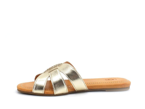 UGG W Teague Ciabatta Donna Gold Metal W1119750 - Sandrini Calzature e Abbigliamento