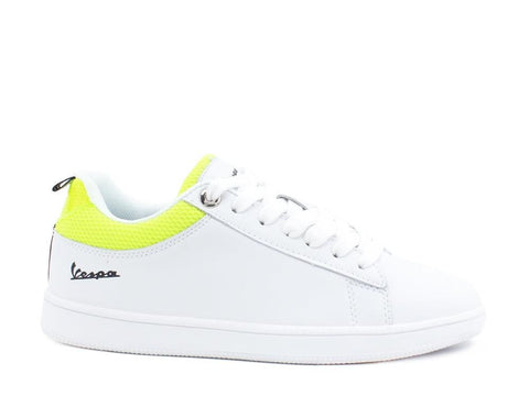 VESPA Festival Sneakers White Yellow Fluo V00013-414-1032 - Sandrini Calzature e Abbigliamento