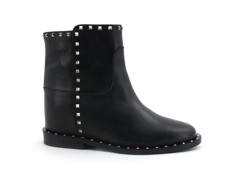 VIA ROMA 15 Malibù Stivaletto Pelle Borchie Nero 3405 - Sandrini Calzature e Abbigliamento