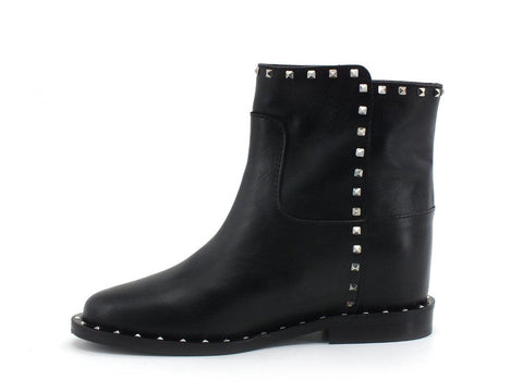 VIA ROMA 15 Malibù Stivaletto Pelle Borchie Nero 3405 - Sandrini Calzature e Abbigliamento