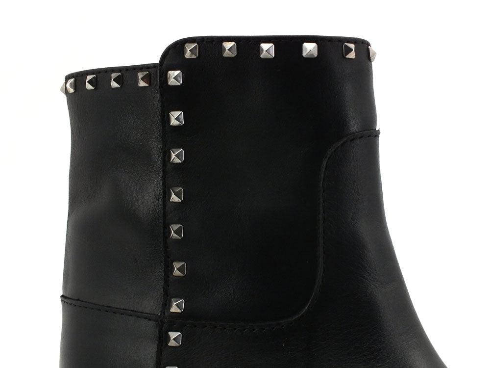 VIA ROMA 15 Malibù Stivaletto Pelle Borchie Nero 3405 - Sandrini Calzature e Abbigliamento