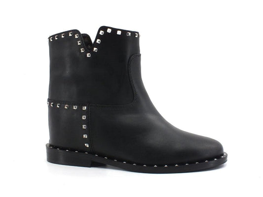 VIA ROMA 15 Malibù Stivaletto Tronchetto Borchie Nero 2853 - Sandrini Calzature e Abbigliamento