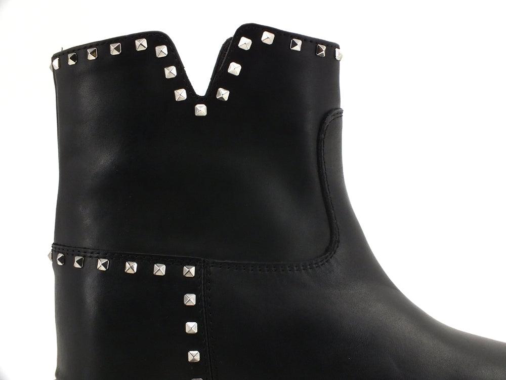 VIA ROMA 15 Malibù Stivaletto Tronchetto Borchie Nero 2853 - Sandrini Calzature e Abbigliamento