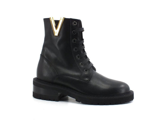 VIA ROMA 15 Saint Barth Anfibio Stivaletto Pelle Nero Oro 3422 - Sandrini Calzature e Abbigliamento