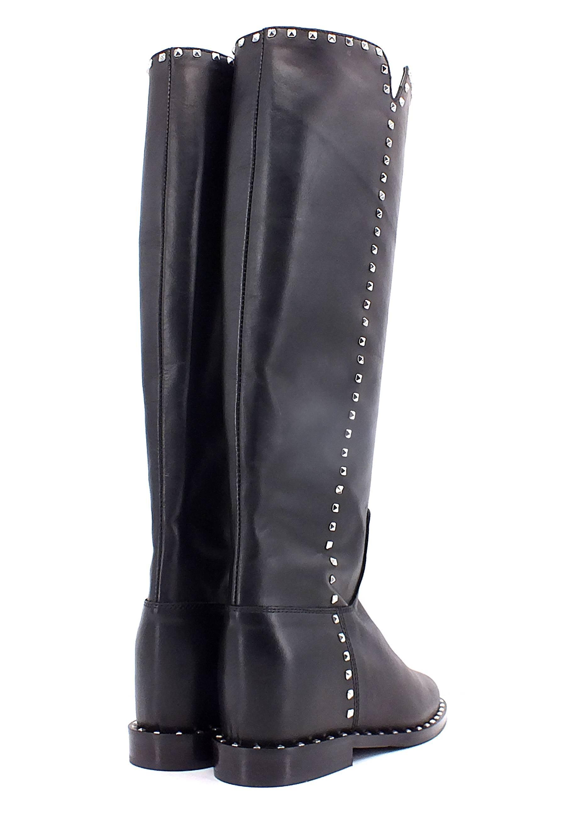 VIA ROMA 15 Stivale Borchiette Donna Nero 3600 - Sandrini Calzature e Abbigliamento