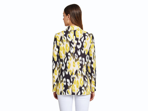 VICOLO Blazer Doppiopetto Animalier Donna Nero Bianco Giallo TH0687 - Sandrini Calzature e Abbigliamento
