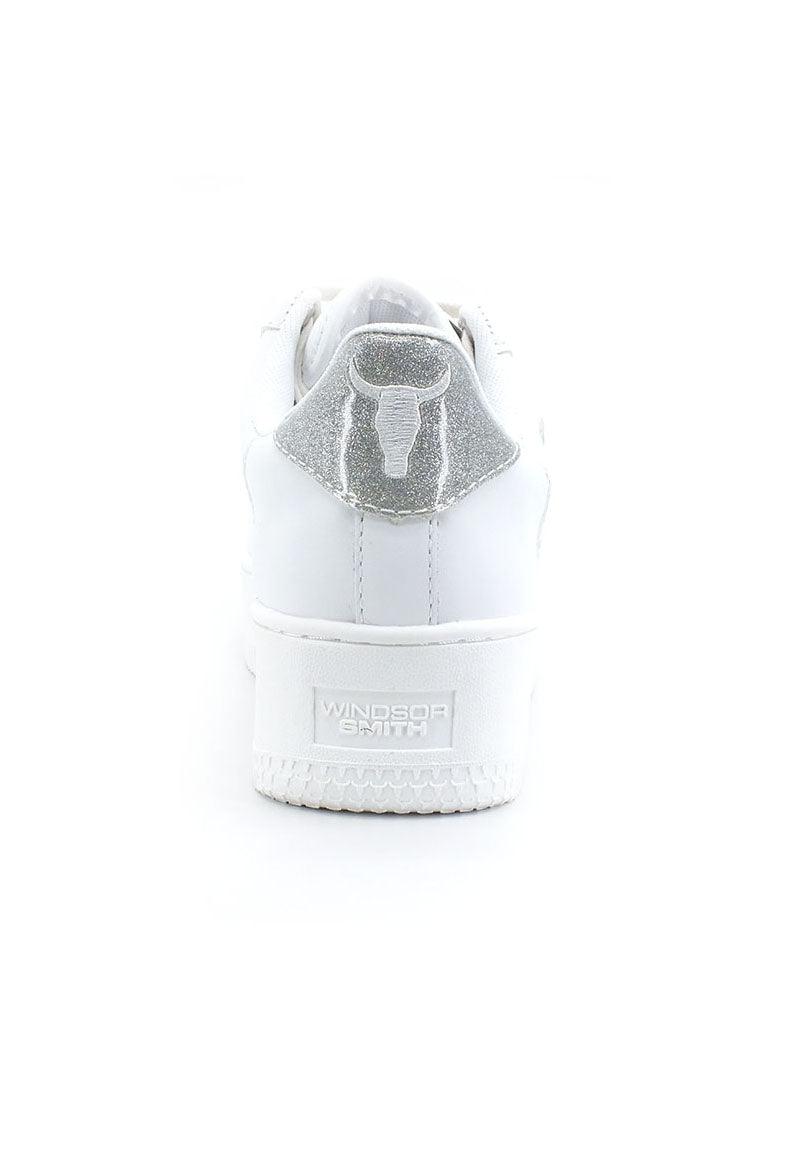 WINDSOR SMITH Sneaker Donna Ox Platform Glitter White Silver RICH - Sandrini Calzature e Abbigliamento